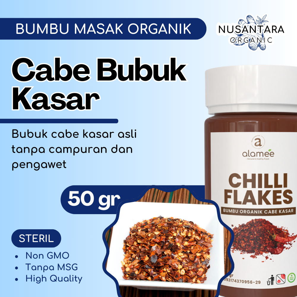 

ALAMEE Bubuk Cabe Cabai Kasar Tabur 50 gram Chilli Seasoning Bumbu Masak Organik Rempah Rimpang