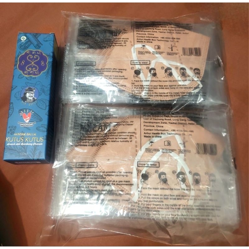 IRh - BUNDLING HEMAT Minyak Balur Biru ORIGINAL dan Masker KN95