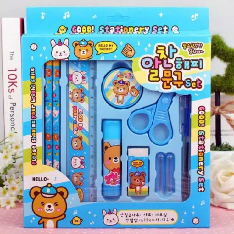 

Super Promosi Paket Alat Tulis set 8in1 Stationery Set Study Set Anak Karakter Set Alat Tulis Anak TK