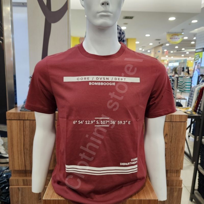 BOMBBOOGIE ORIGINAL kaos pria lengan pendek merah 12E15B4DR live XL