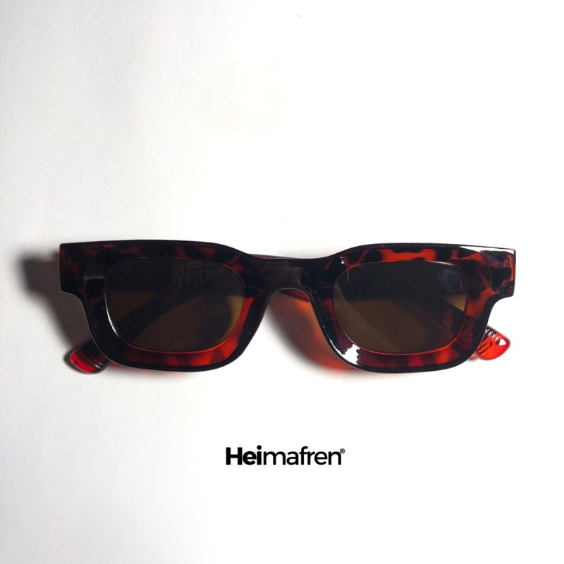 Kacamata Kotak Vintage Leopard Red Brown Unisex