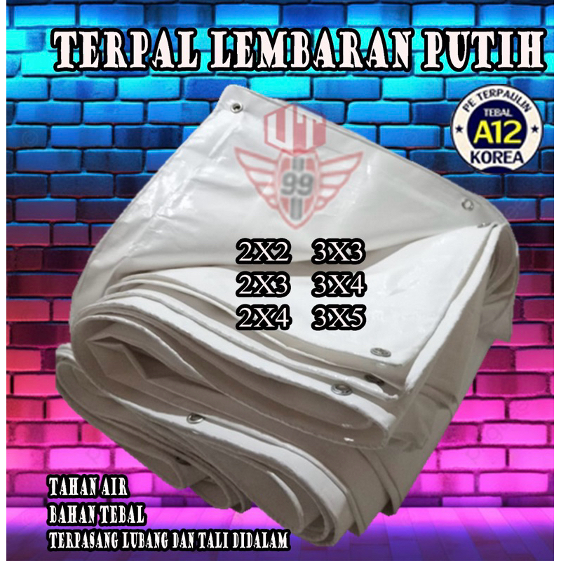 Terpal A12 korea  putih 2x3 3x4