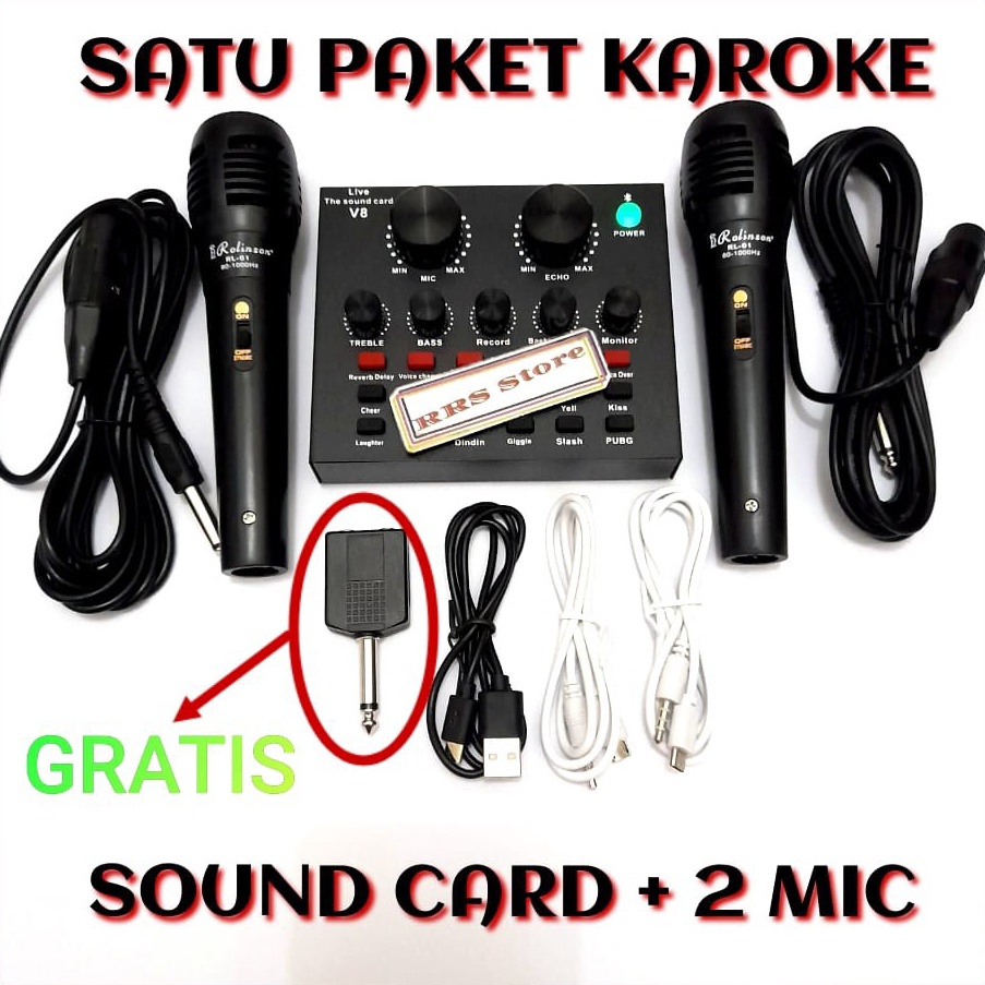 Serba Update ALAT KAROKE SATU PAKET Mixer mini mic MURAH KUALITAS BAGUS sondcad sonkad Soundcard Bro