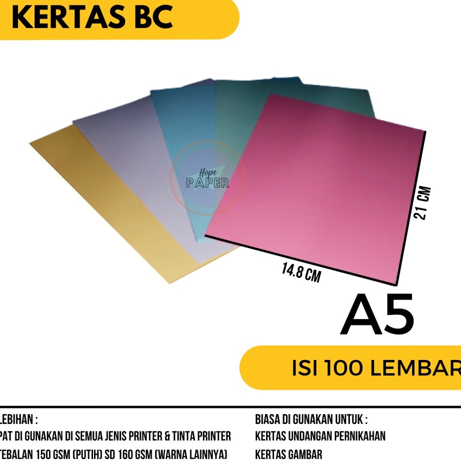 

FLAS SALE Kertas BC A5 16 gsm isi 1 lembar Kertas Brief Card 16 gsm A5