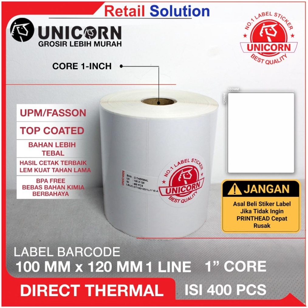 

KODE L26D Stiker Label Barde Thermal 1x12 mm 1 x 12 mm 1x12mm