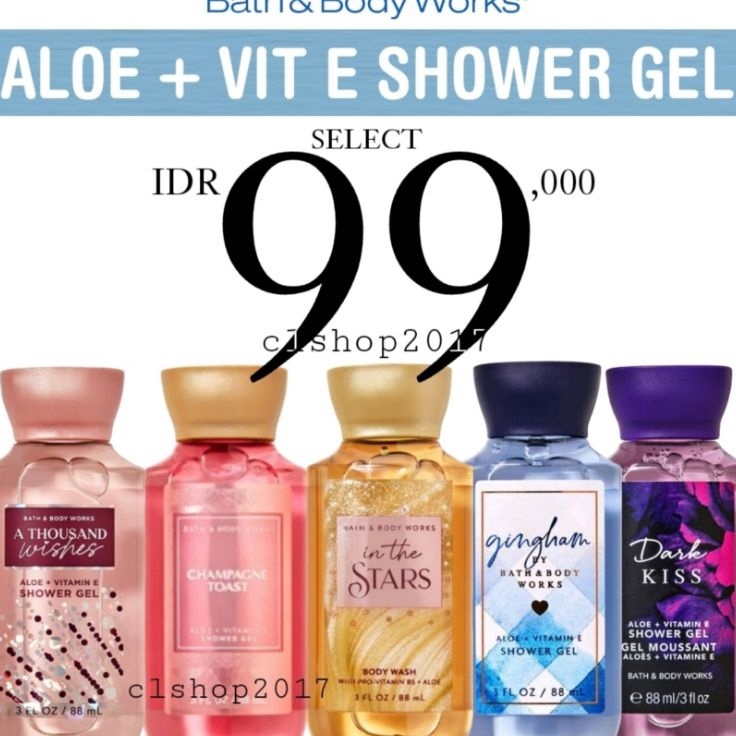 Sekarang Dikirim  BATH  BODY WORKS BBW SHEA ALOE  VITAMIN E SHOWER GEL 3 IN 1 HAIR FACE  BODY WASH  