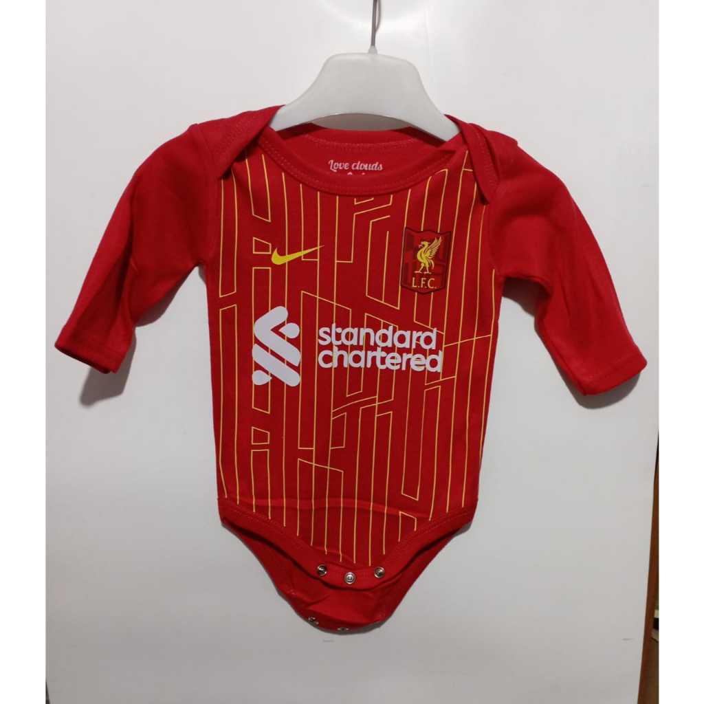 NEW] Baju Bola Bayi Jumper Romper Jumpesuit LFC LiverpoolFC Lengan Panjang Home New Season YNWA