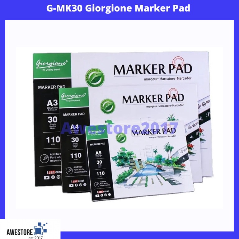 

Limited GMK3 Giorgione Marker Pad Drawing Book Paper A3A4A5 Kertas Gambar
