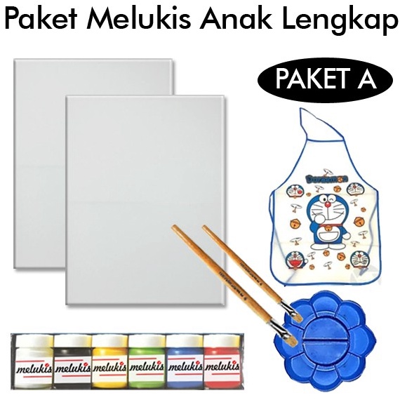 

Grosir Khusus KANVAS LUKIS ANAK LENGKAP CAT KUAS PALET PAKET A