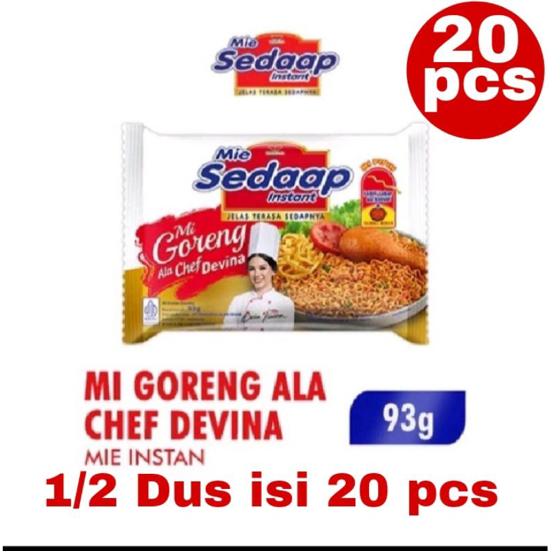

Mie Sedaap goreng ala chef Devina 93 gram [ 1/2 Dus isi 20 Pcs]