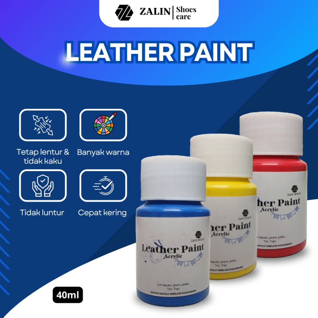 Cat Sepatu Kulit Permanen Anti Luntur - Sol Leather Paint Putih dan Hitam untuk Midsole dan Outsole 