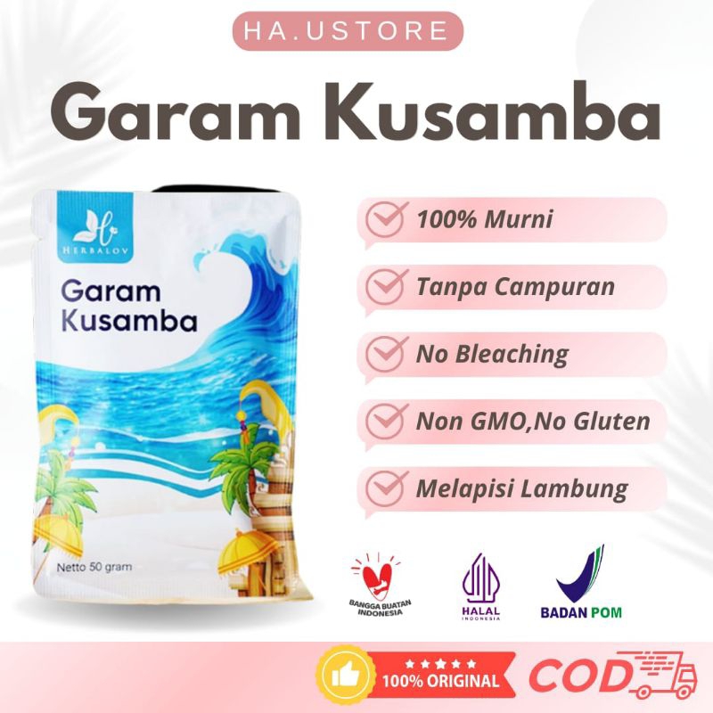 

HERBAMOUR Garam Kusamba Herbalov 100% Murni Tanpa Campuran Kimia Non GMO Non Gluten