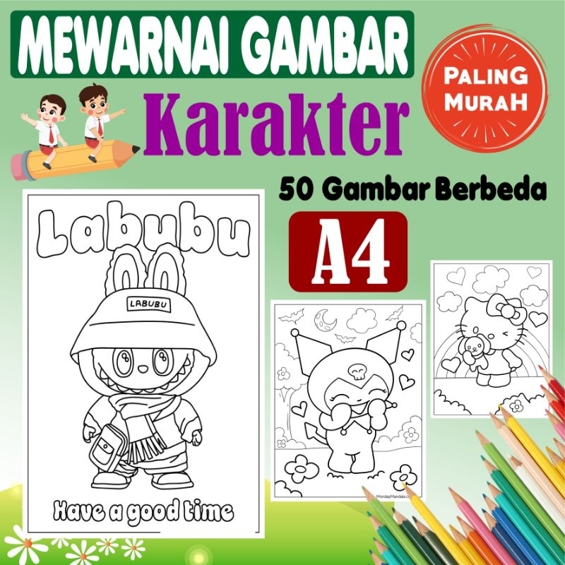 Kertas mewarnai/gambar mewarnai anak/kertas gambar untuk mewarnai