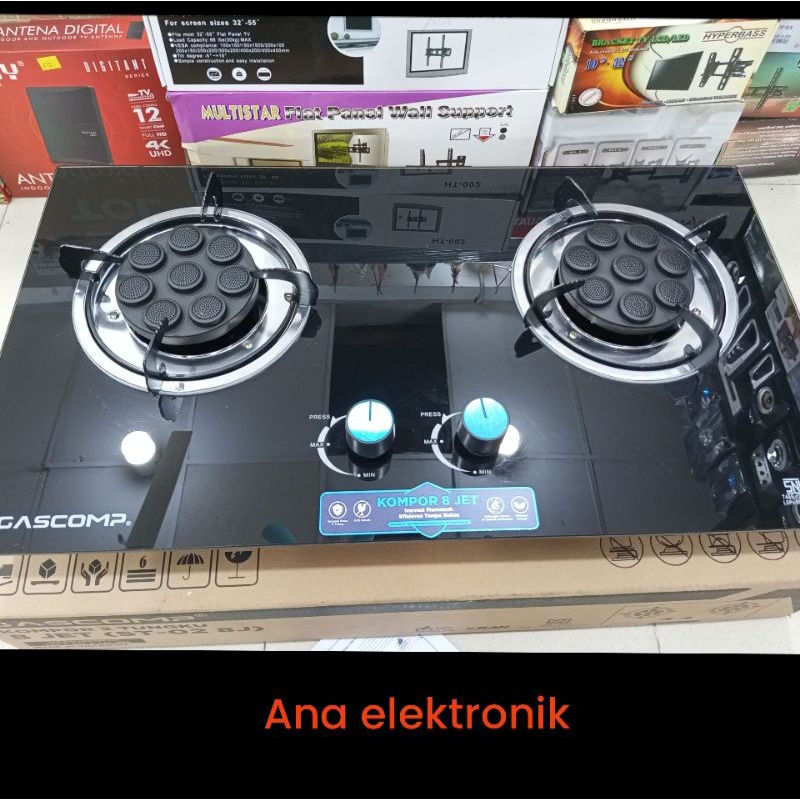 GASCOMP KOMPOR TANAM KACA 8 JET ST-02