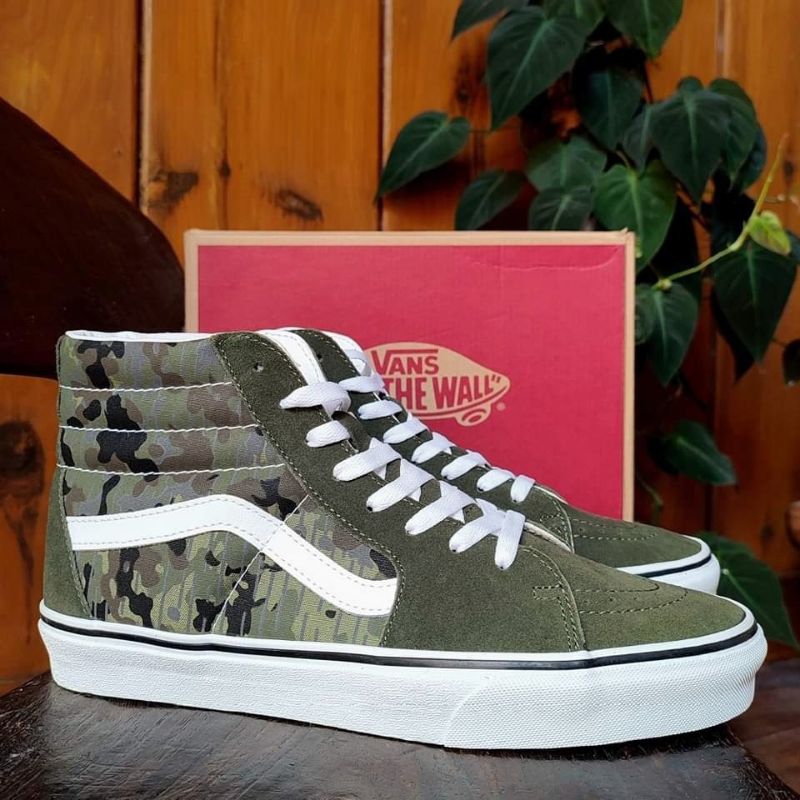 VANS SK8 HI RAIN CAMO RESMI NAVYA
