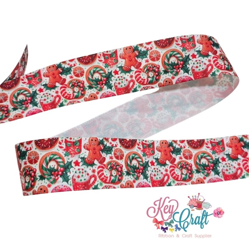 

Pita Grossgrain motif Christmas dekorasi size 3,8cm