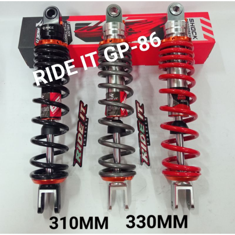 SHOCK SHOK BELAKANG ORIGINAL RIDE IT GP86 UKURAN 310MM DAN 330MM VARIO 125/150 BEAT FI SCOOPY FI BEA
