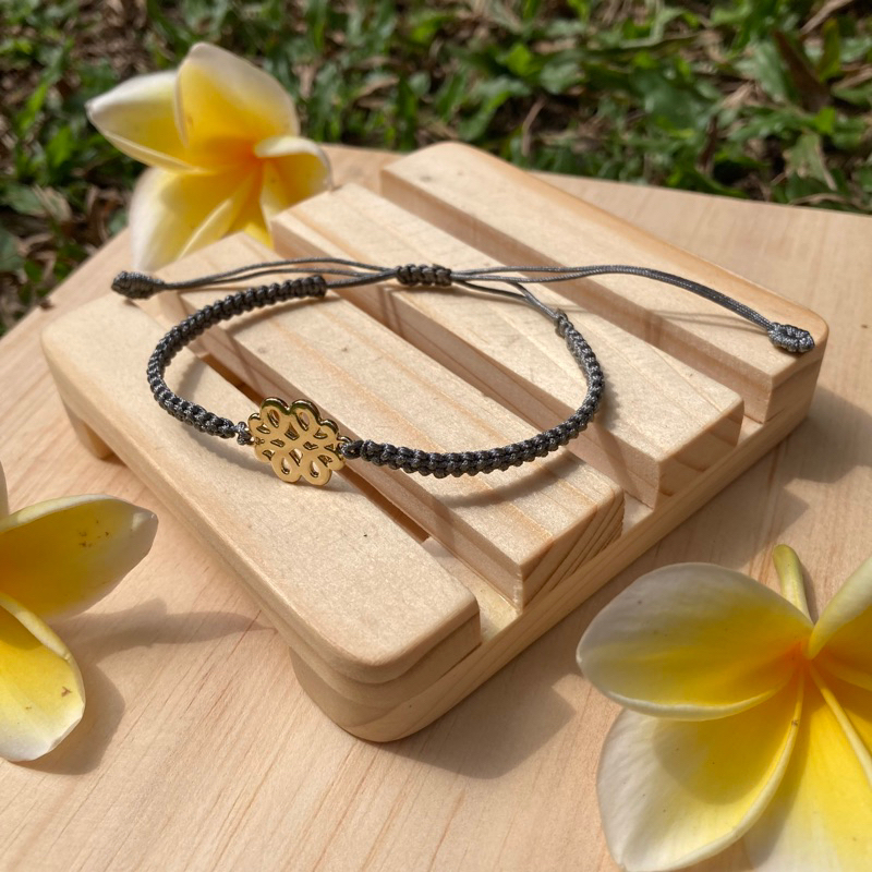 Gelang tali giok/ shambala & gold plated