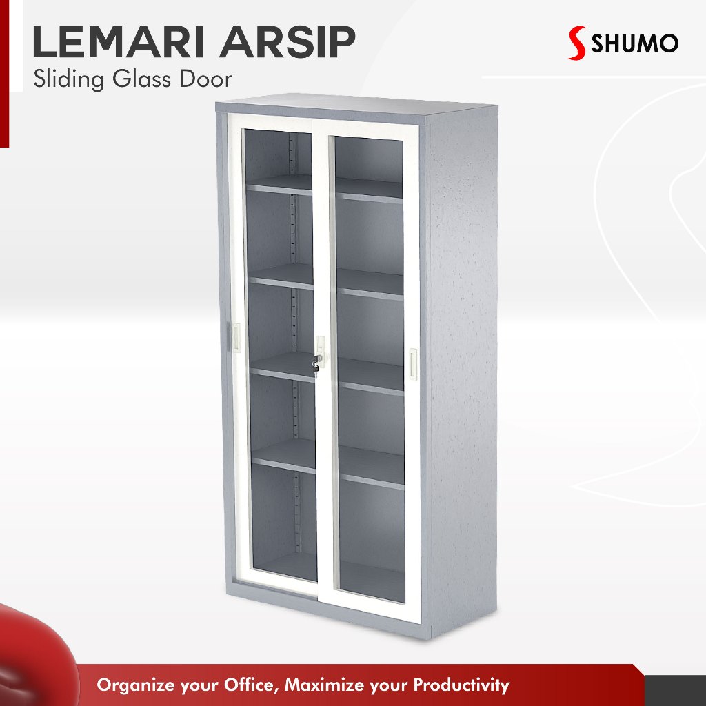 Citra Furniture SHUMO ® Lemari Arsip Besi 2 Pintu Sliding Kaca|Lemari Dokumen|Sleding Geser kacaCTR1
