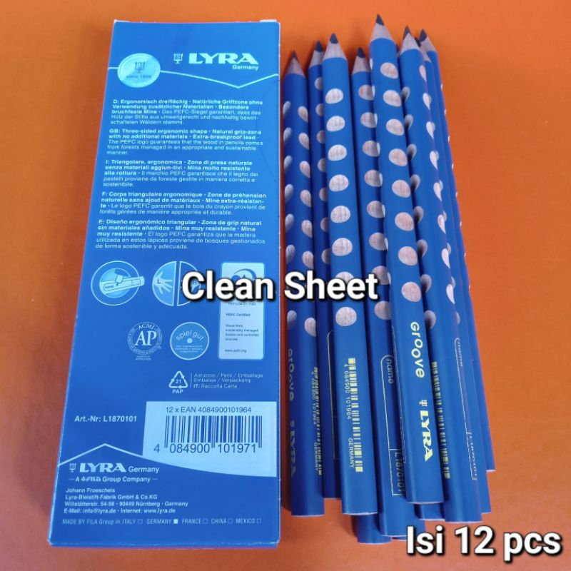 

Pensil jumbo lyra groove graphite(isi 12 pcs)
