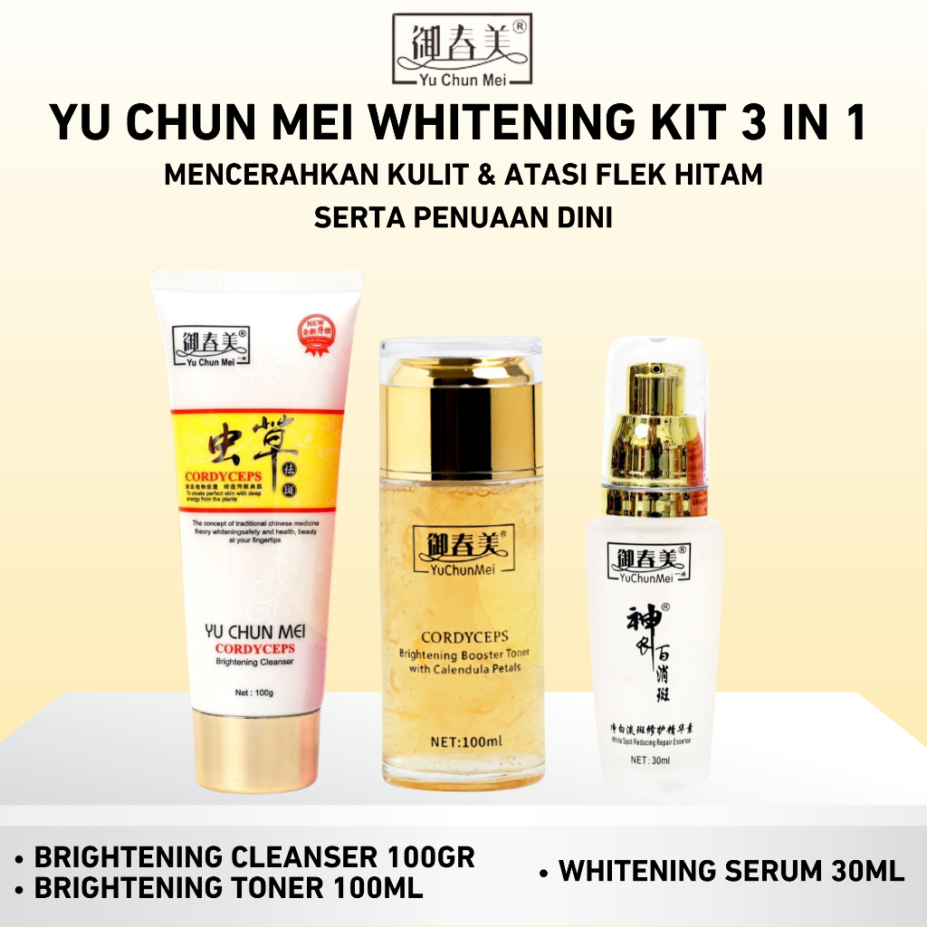 YU CHUN MEI Paket Glowing anti flek hitam 3 in 1 facial wash Toner Serum