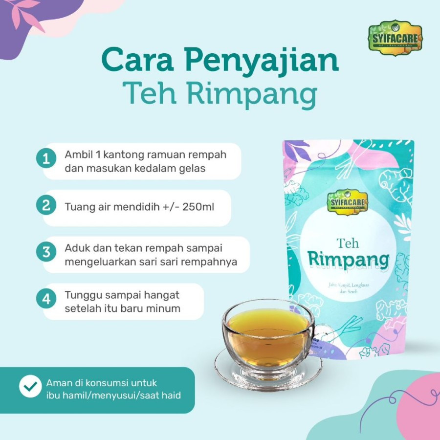 

Teh Rimpang Syifacare Teh Celup Jahe Kunyit Sereh Lengkuas