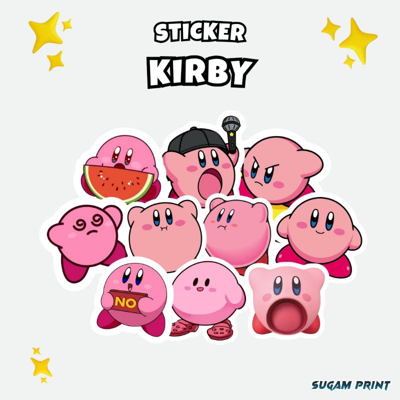 

Sticker " Kirby " || Sticker Scrapbook, Notebook, HP, Helm, Laptop, Koper, dll
