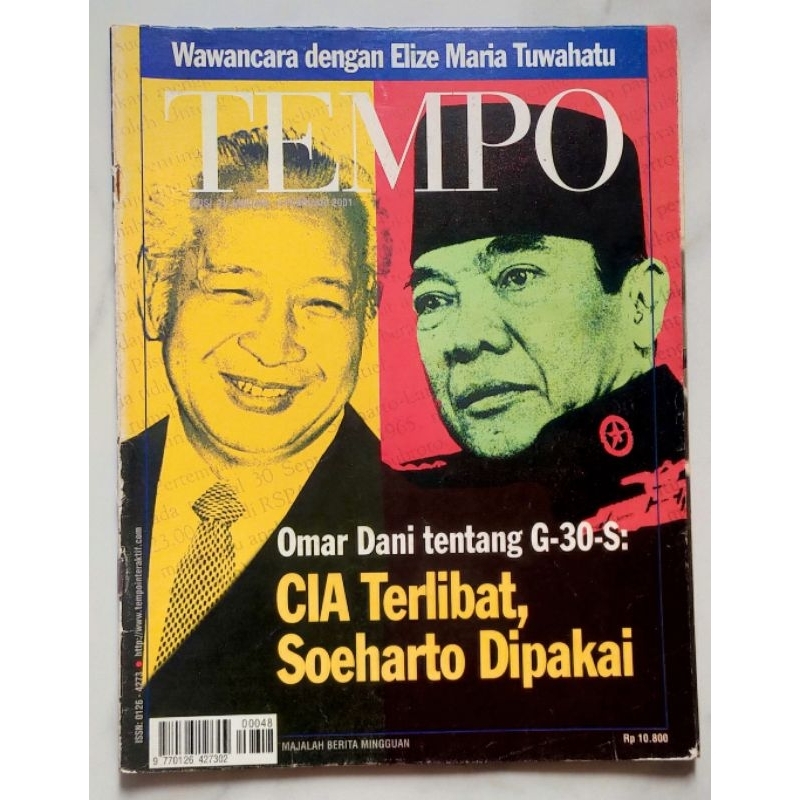 Majalah Tempo 4 Februari 2001 : Omar Dani tentang G-30-S / Cover Soeharto Bung Karno