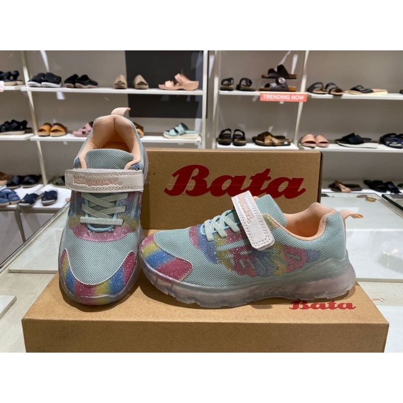sepatu sneakers nyala anak wanita bubblegumers bata empuk elastis original 381-7040