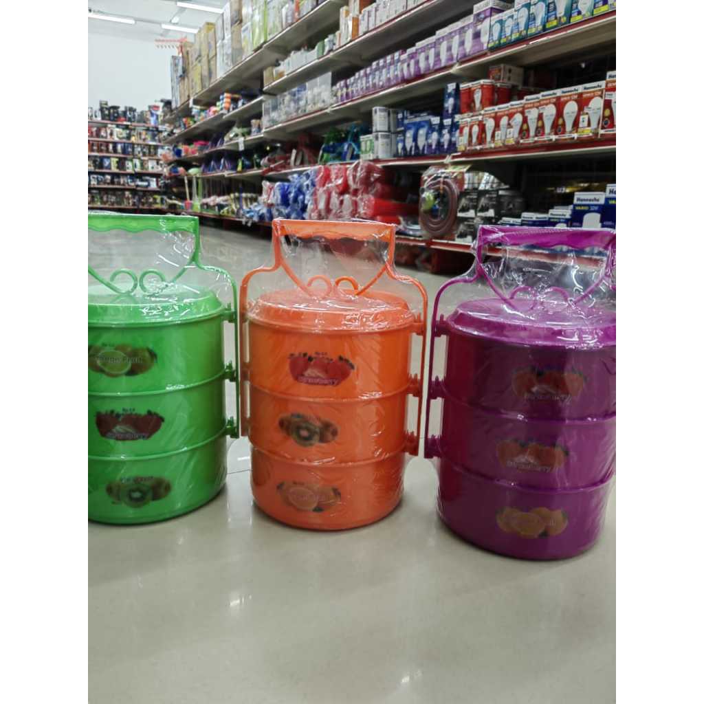 Rantang Plastik Susun 3 / Rantang Hajat Hajatan SS 3 / Bekal Ompreng Lunch Box Serbaguna