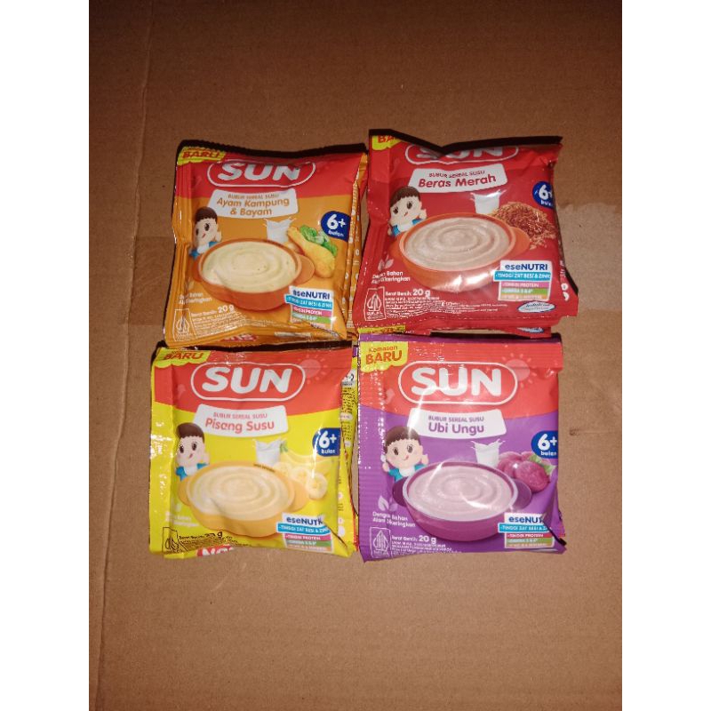 sun bubur sereal susu 4(saset) × 20gr