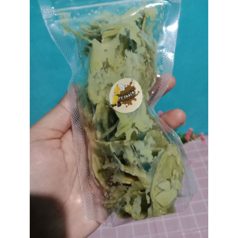 

Keripik pisang lumer Greentea kemasan pouch 80gram kripik pisang lumer vii snack