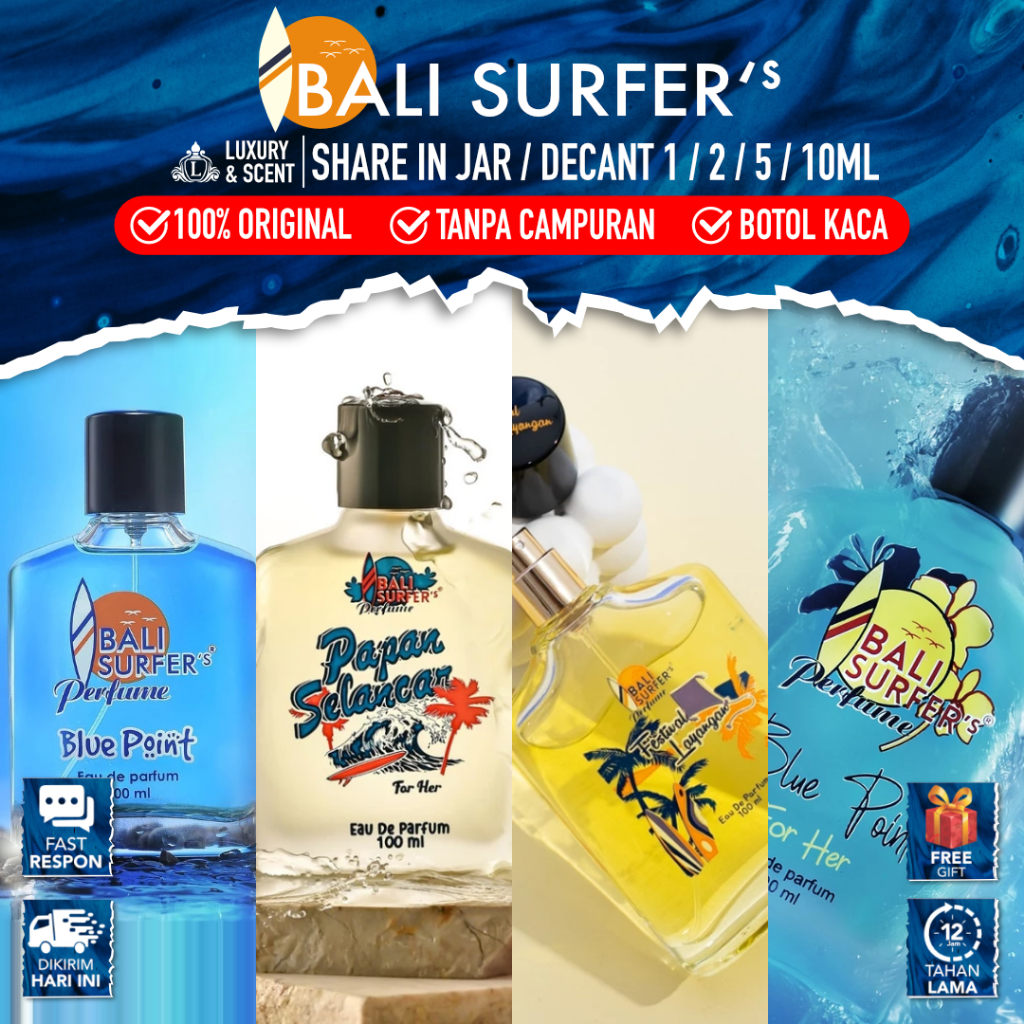 DECANT BALI SURFERS PARFUM (SHARE IN JAR) BLUE POINT FOR HER HIM Travel Size 1/2/5/10ml JERUK KINTAM