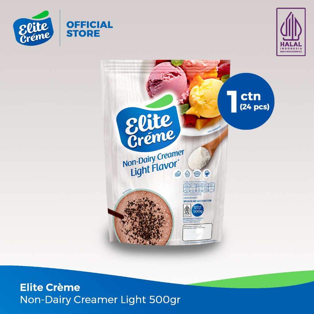 

Elite Creme Non Dairy Creamer Light Flavour 500gr - 1 ctn (isi 24)