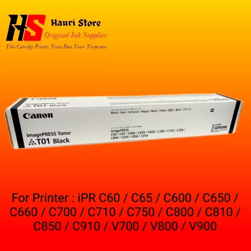 Toner Catridge Canon T01 Black (8066B001AA) Original For Printer : iPR C60 / C65 / C600 / C650 / C66