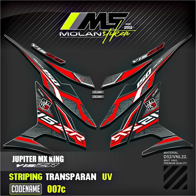 Decal Sticker Striping Variasi Transparan Uv Mx King 150 Yamaha Jupiter Mx King 150 Y15ZR Y16ZR SNIP