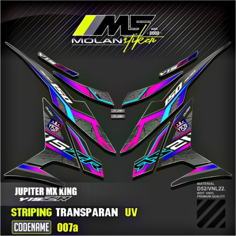 Decal Sticker Striping Variasi Transparan Uv Mx King 150 Yamaha Jupiter Mx King 150 Y15ZR Y16ZR SNIP