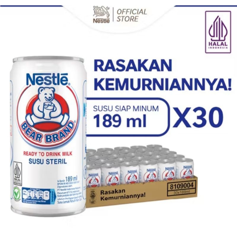 

BEAR BRAND Susu Kaleng Susu Beruang Susu Steril 189ml x 30 pcs