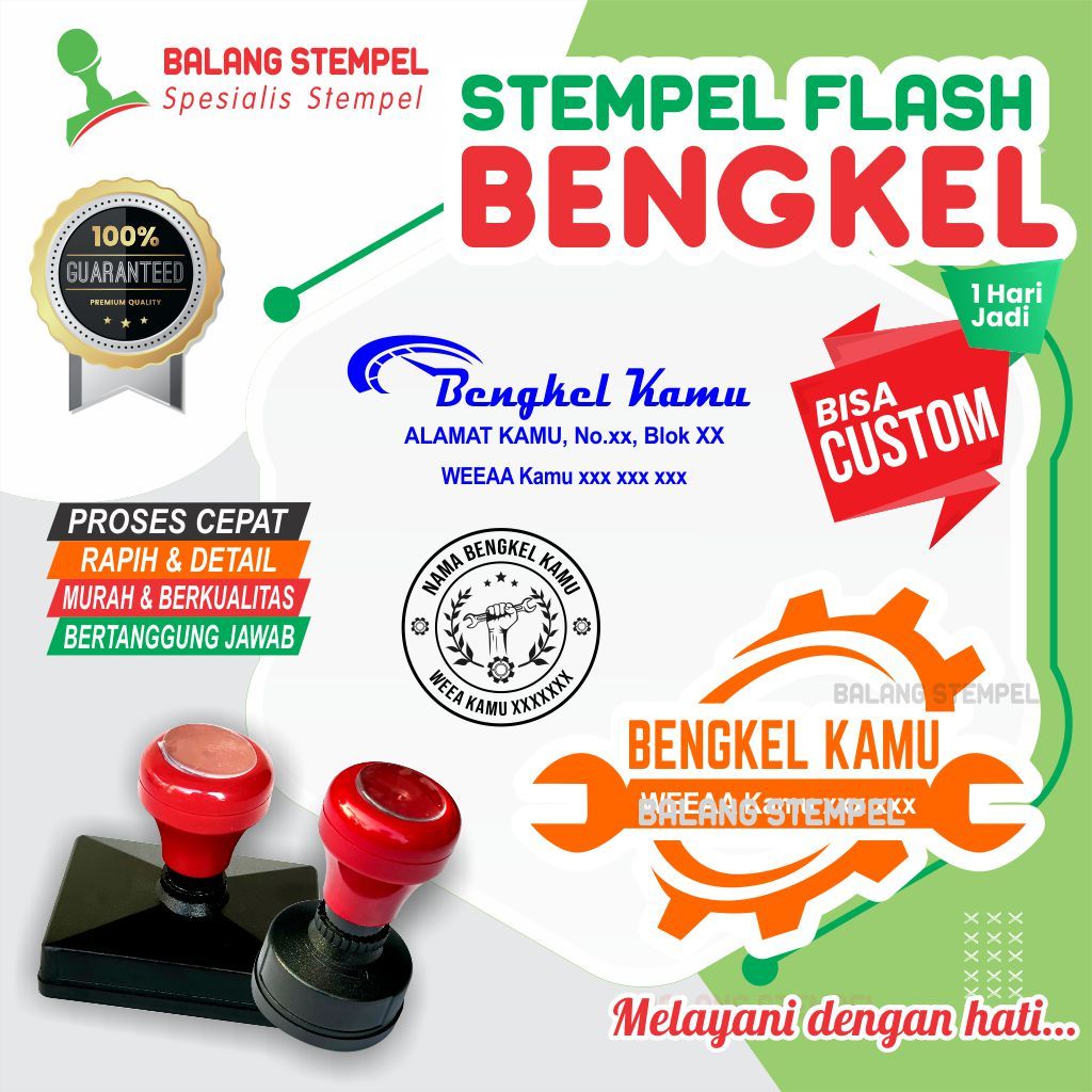 

Stempel Bengkel Flash Stamp Otomotif Cap otomatis