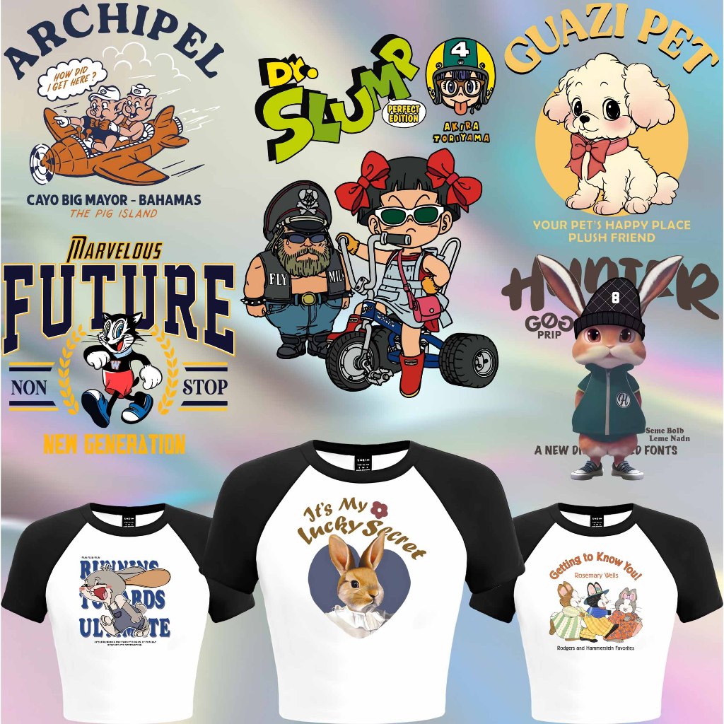 

SABLON STICKER DTF UKURAN LEBAR 19CM TEMA CARTOON FUNART