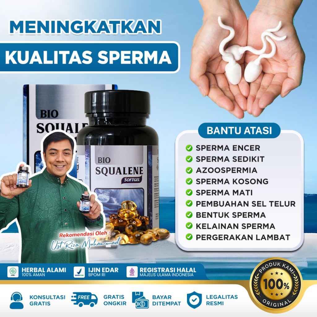 BIO SQUALENE ORIGINAL SOFTGEL Obat Penyubur Sperma Encer Pria Promil Cepat Hamil Vitamin Kesuburan P
