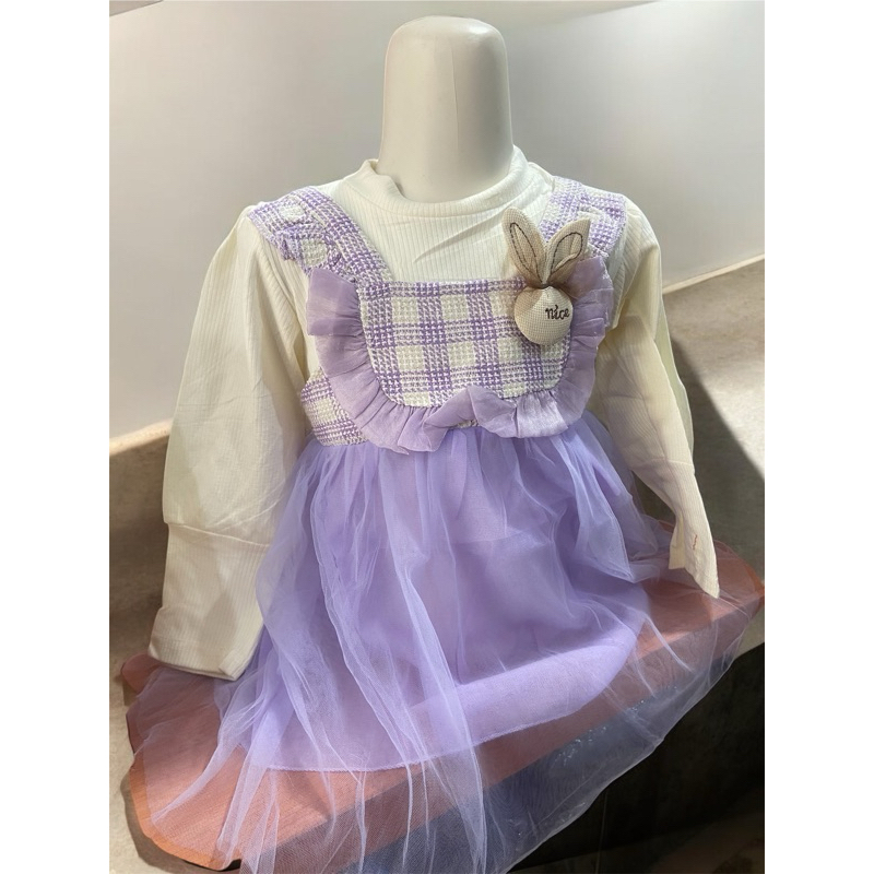 gaun anak gaun bayi dres ungu