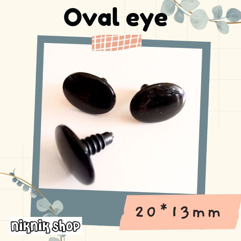 10pcs oval eye mata boneka 20mm