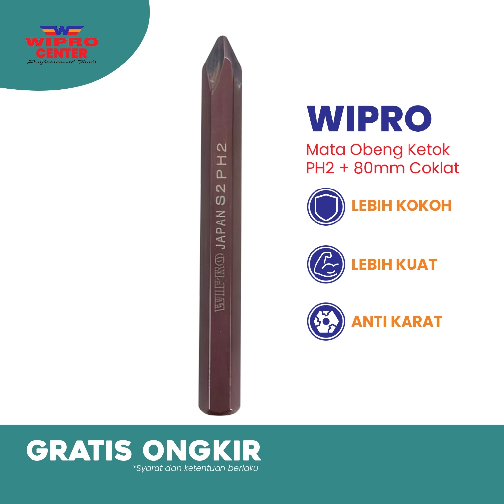 Mata Obeng Ketok WIPRO PH2 (+) 80 MM