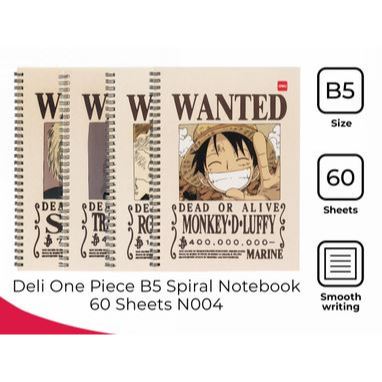 

DELI Spiral Notebook B5 One Piece edition EN004 | 60 Lembar | 70gsm | Buku Catatan Bergaris