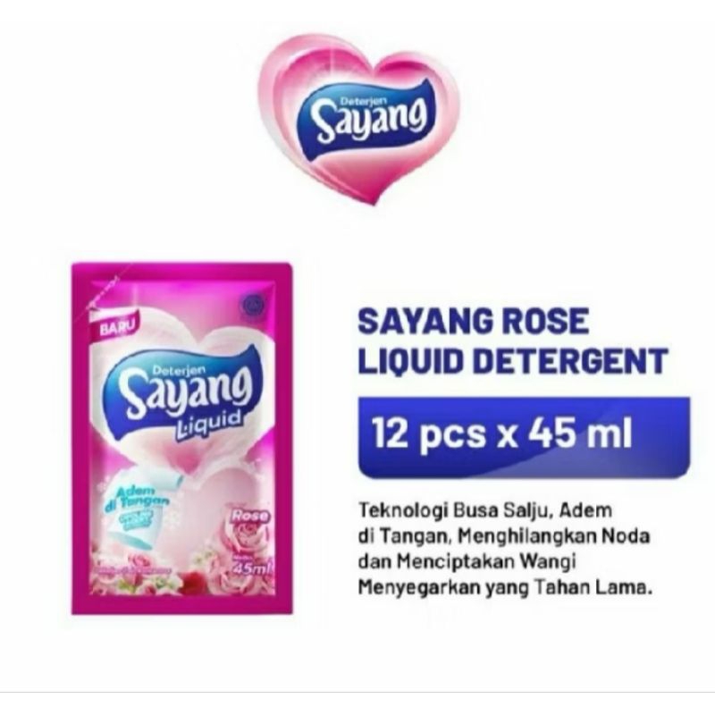 Sayang detergent cair 45ml 24 sachet
