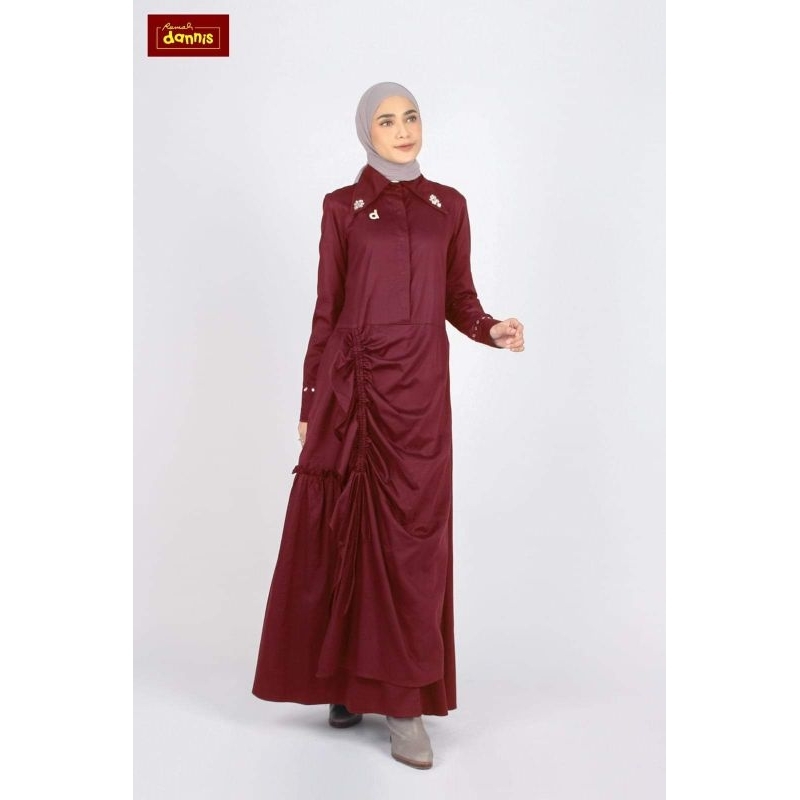 Gamis Cantik Dannis A230706 / Gamis Maroon Dewasa Kekinian 230706 Dv