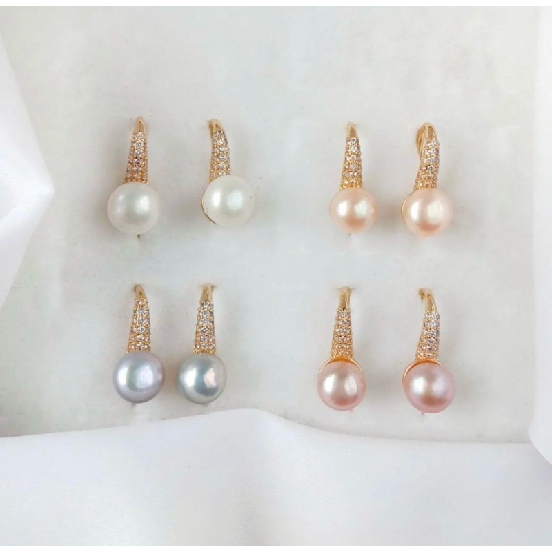 Anting lapis emas mutiara air tawar asli lombok Anting anting wanita Anting mutiara lombok asli Anti