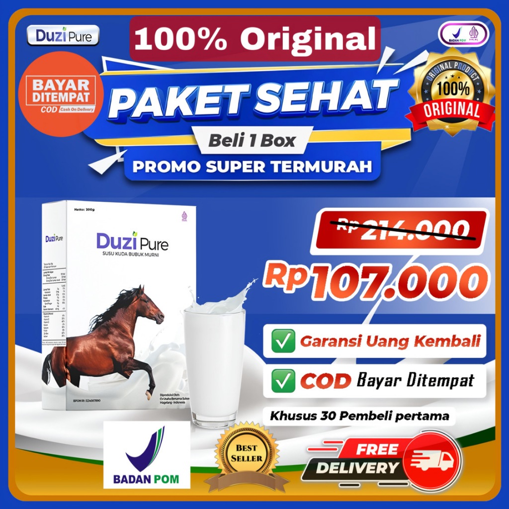 

Duzi Pure Susu Kuda Murni 100% Original, Paket 1 Box