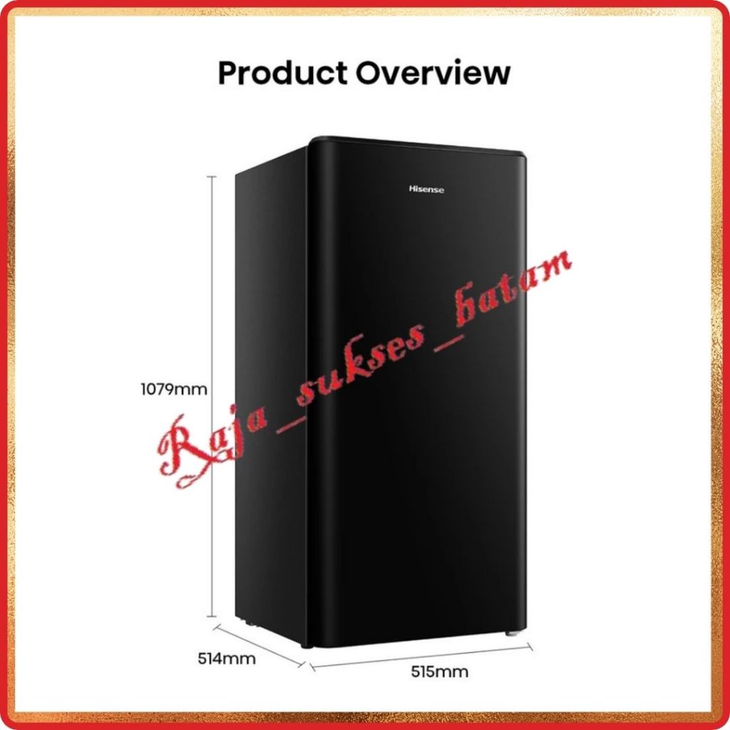 KULKAS HISENSE RR125D4IBN / RR-120D4IGN 1 PINTU 110 LITER BATAM